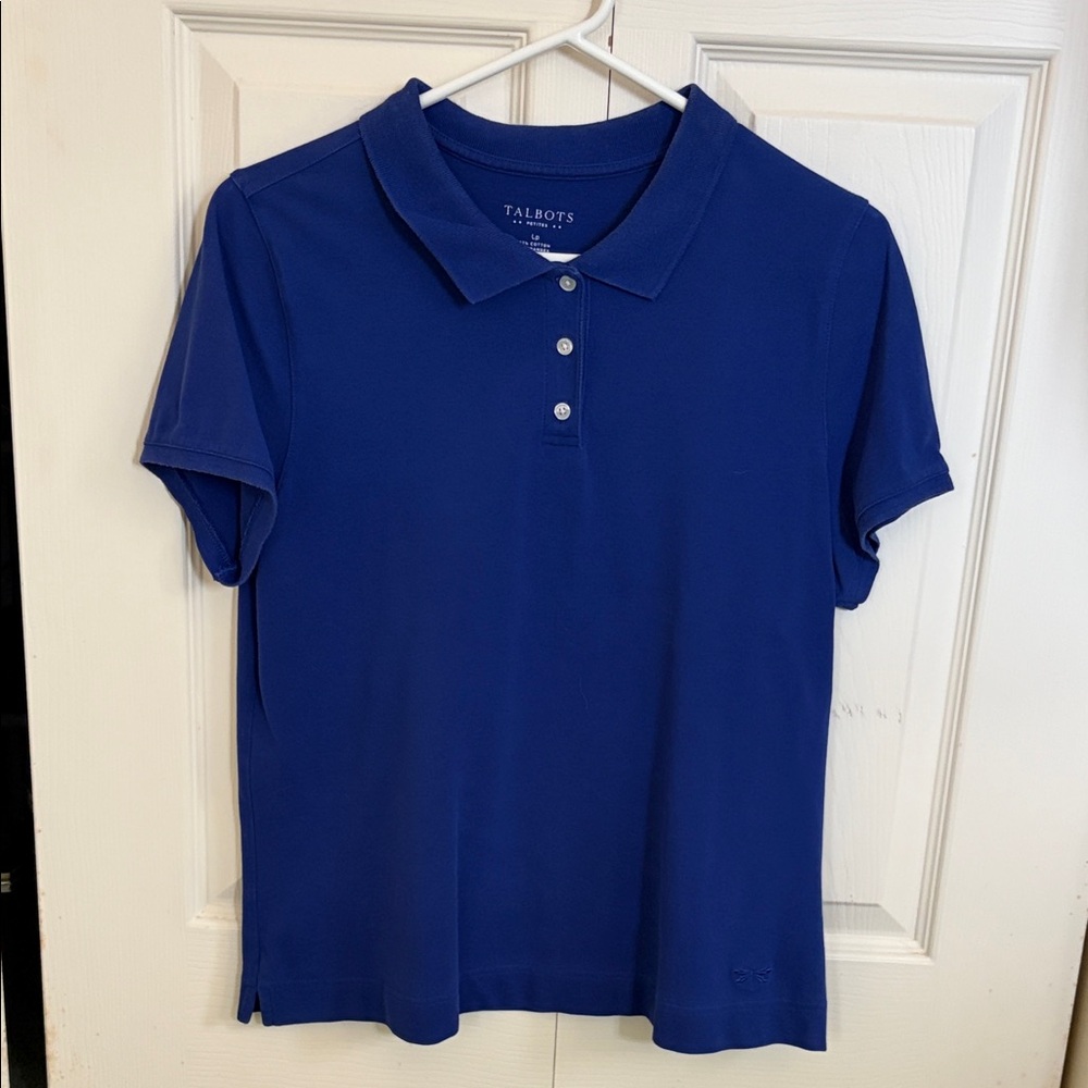 Talbots Short-Sleeve Polo in Deep Blue